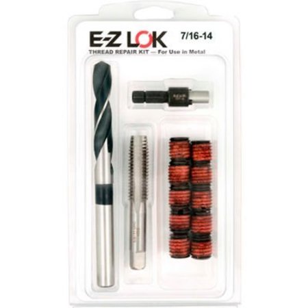 E-Z LOK Thread Repair Kit, Self Locking Thread Inserts, 7/16"-14x5/8"-11, Steel EZ-329-7